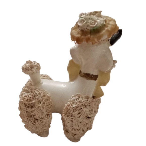 Vintage Spaghetti Poodle Figurine with Mask, Hat & Bow - Picture 2 of 6